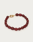 MY JEWELLERY ARMBAND MET KLEINE KRALEN BURGUNDY