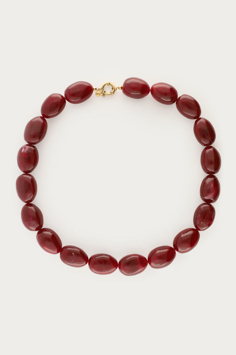 MY JEWELLERY KETTING CHUNKY KRALENKETTING BURGUNDY