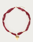 MY JEWELLERY KETTING WITH LACE AND HEART BURGUNDY