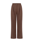 ANOTHER-LABEL PANTS MADDY LINNEN CHOCOLATE FONDANT