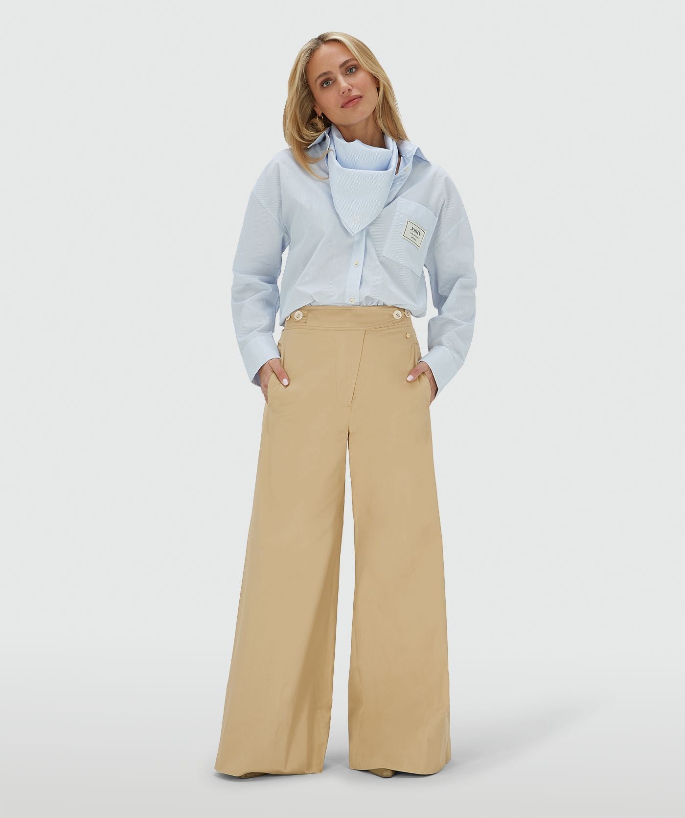 JOSH V PANTS REGINA MID RISE WIDE LEG LIGHT CAMEL