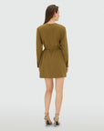 JOSH V JURK REVA DRESS MET SCHOUDERVULLING OLIVE GREEN