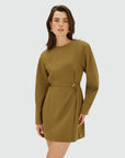 JOSH V JURK REVA DRESS MET SCHOUDERVULLING OLIVE GREEN