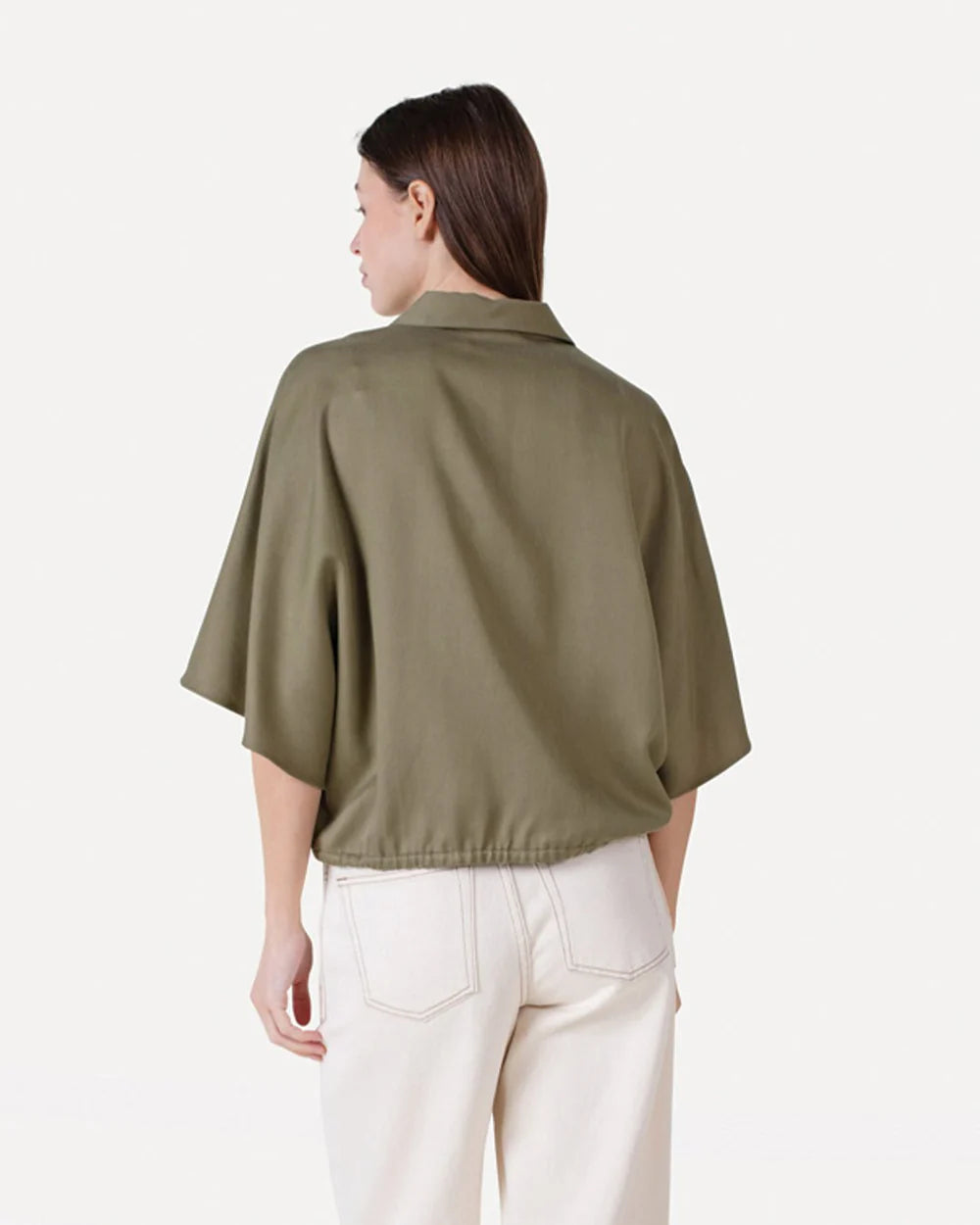 ANOTHER-LABEL BLOUSE RILA SHIRT S/S MARTINI OLIVE