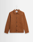 WAX LONDON OVERSHIRT ROCKLEY HONEYCOMB JACQUARD RUST