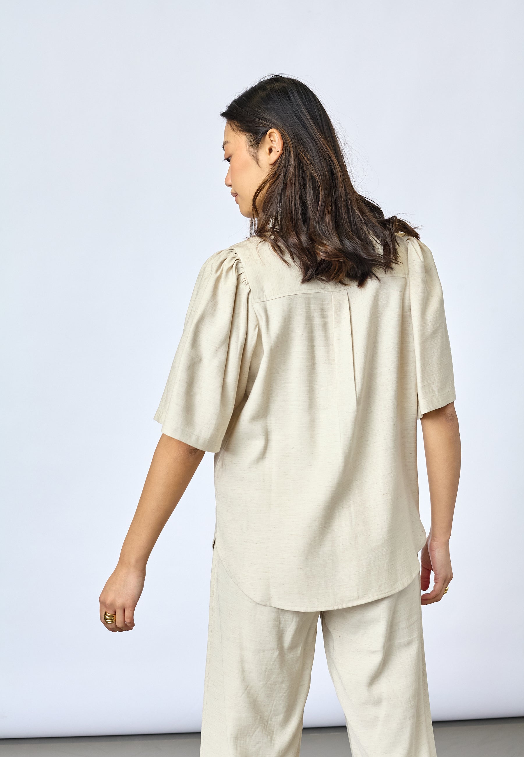 SISTERS POINT BLOUSE ELLA-SS.SH SAND MELANGE