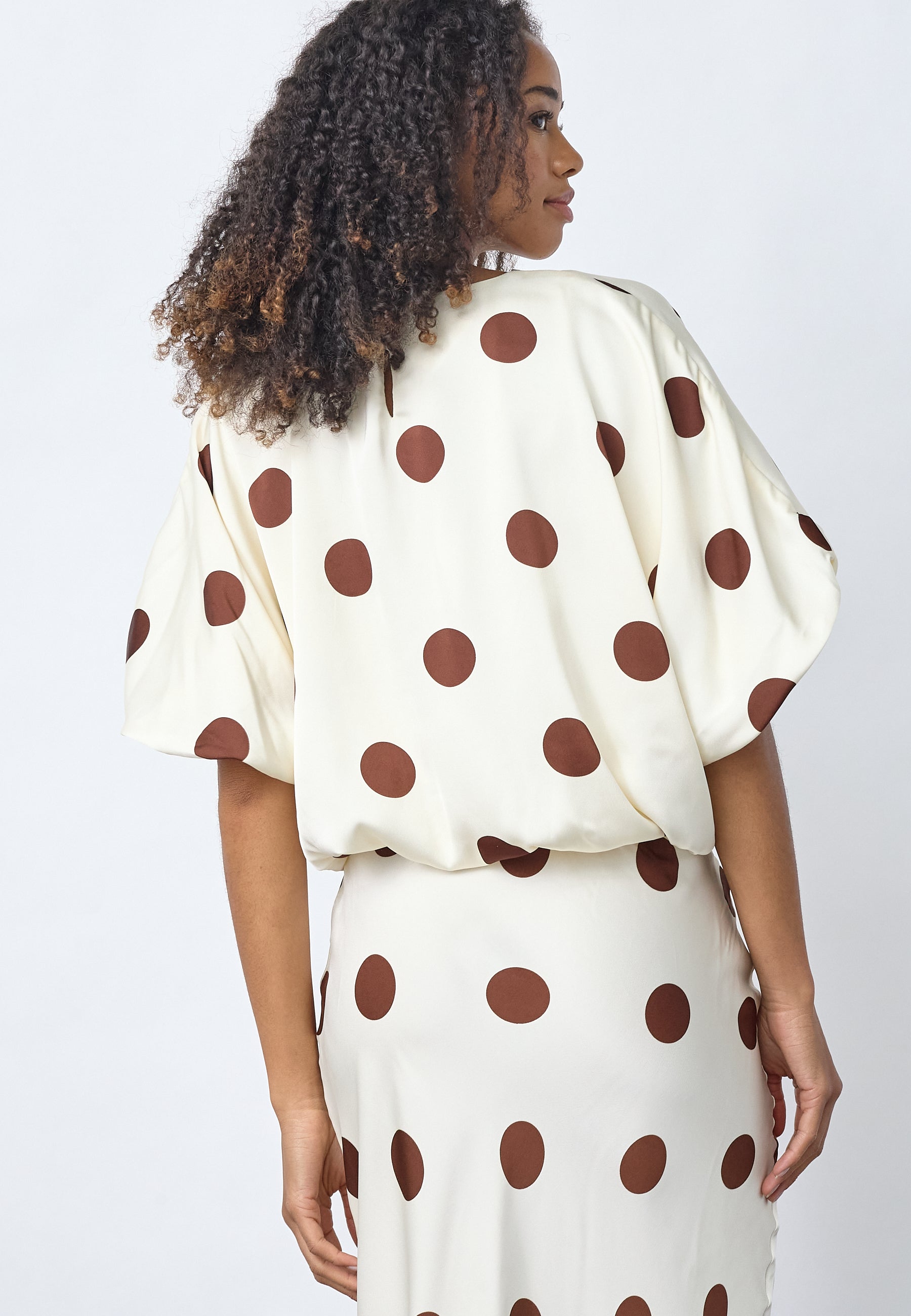 SISTERS POINT BLOUSE GUFO-TOP6 CREAM/BROWN DOTS
