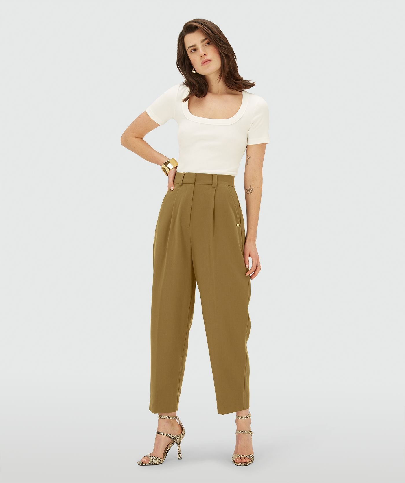 JOSH V PANTS SONYES OVERSIZED BALLOON FIT OLIVE GREEN