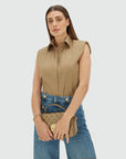 JOSH V BLOUSE SUSIE STRAIGHT FIT LIGHT KHAKI