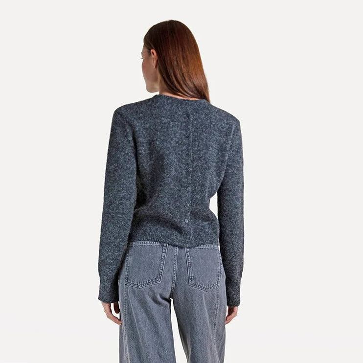 ANOTHER-LABEL PULLOVER SUZANNE KNITTED PULL DARK GREY MELEE