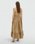 JOSH V ROK TARRANT HIGH WAISTED MAXI SKIRT LIGHT KHAKI