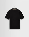 WAX LONDON OVERHEMD TELLARO SS SHIRT RETRO EMBROIDERY BLACK/ECRU