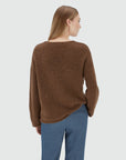 JOSH V PULLOVER TIMBER OVERSIZED TRUI MET MERINOWOL DARK BROWN MELANGE