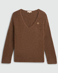 JOSH V PULLOVER TIMBER OVERSIZED TRUI MET MERINOWOL DARK BROWN MELANGE